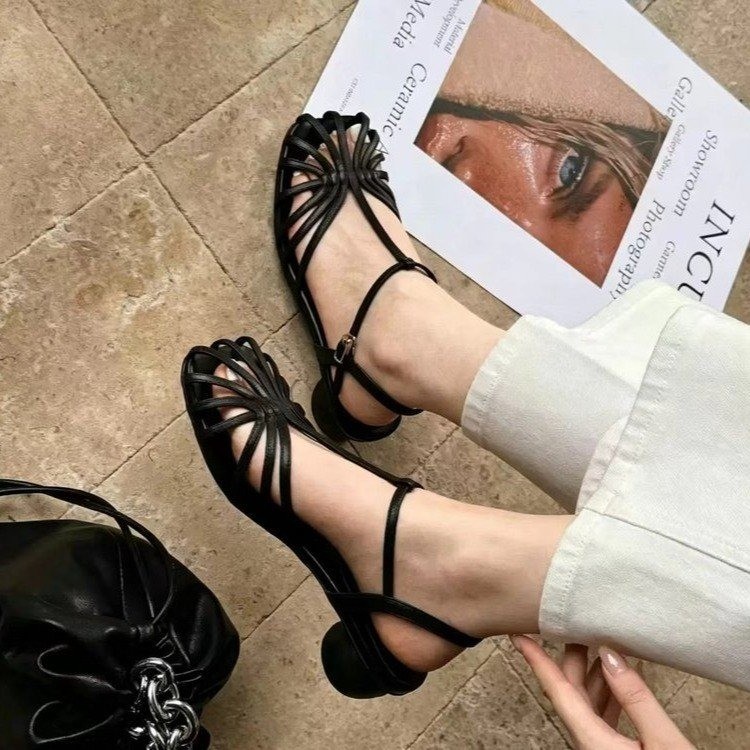 Vintage Fashion Outfit - French-style Vintage Woven Toe Sandals 2026