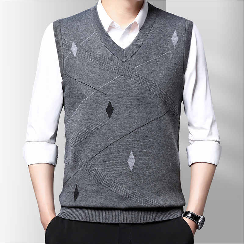 Vintage Fashion Korea - Spring New Casual Solid Jacquard Sleeveless