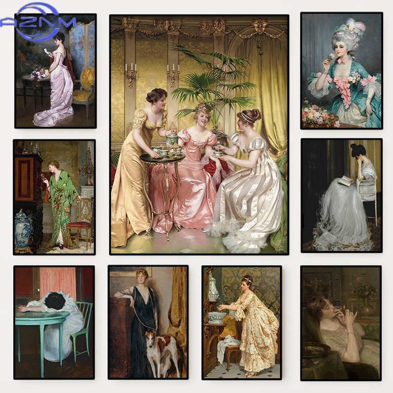 Vintage Victorian Fashion - The Renaissance Women Portrait Poster Vintage