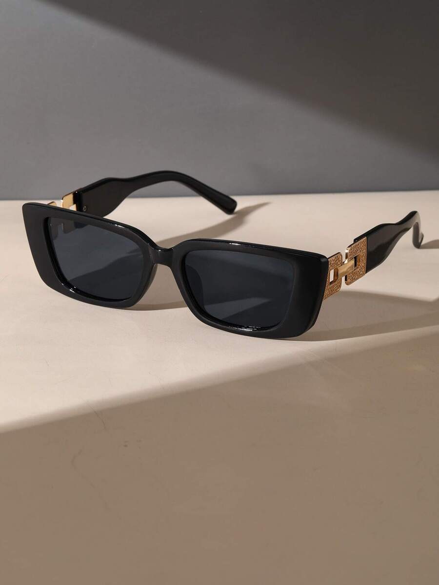Vintage Fashion Outfit - 1pair Vintage Plastic Frame Geometric Eyeglasses