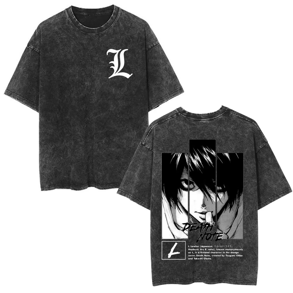 Fashion Y Vintage - 2026 Vintage Washed Anime Death Note