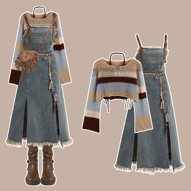 Vintage Victorian Fashion - 2026 Spring New Vintage Denim Skirt