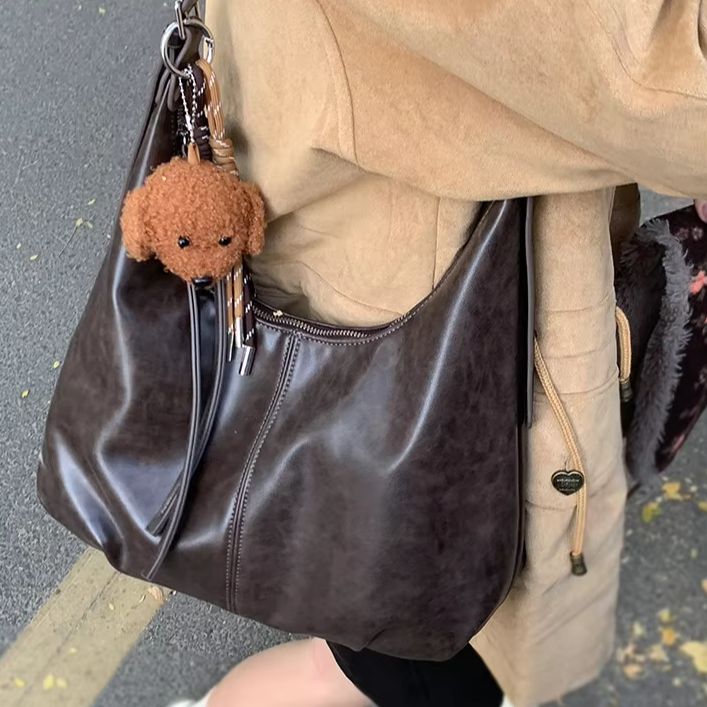 Vintage Fashion Women - Vintage Large-Capacity Underarm Bag for Women: