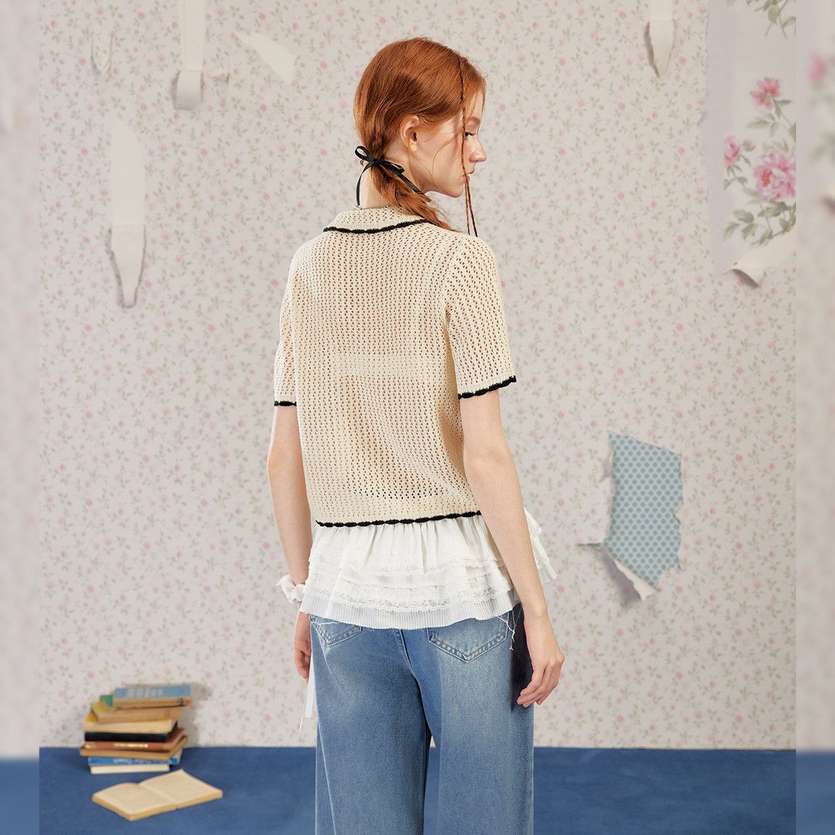 Women Knitted Ribbed Blouse Sh - огляд і ціна Vintage Fashion Korea