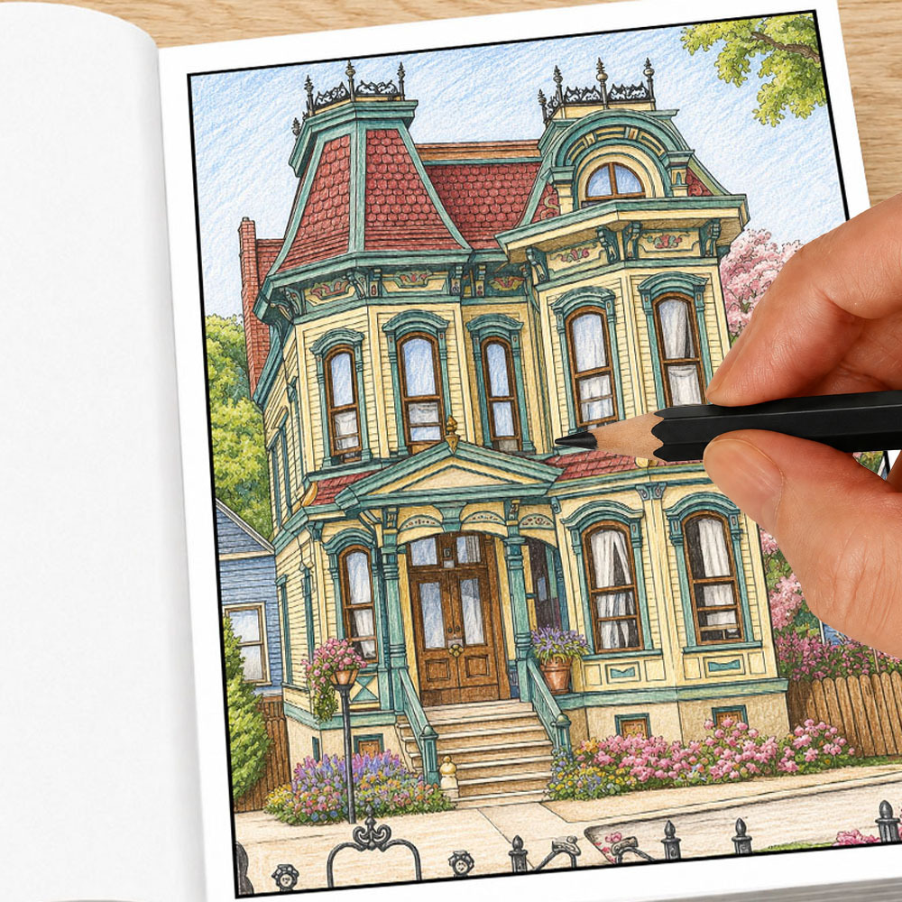 Victorian Houses Adult Colorin - огляд і ціна Vintage Fashion Coloring Book