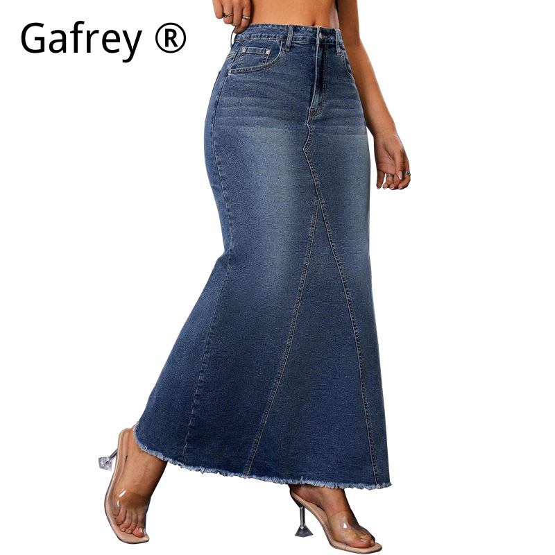 Women Denim Midi Skirt High Wa - огляд і ціна Vintage Fashion Streetwear