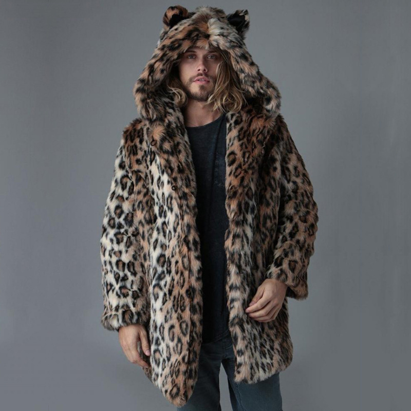Men Faux Fur Jacket Winter Coa - огляд і ціна Vintage Fashion Jacket