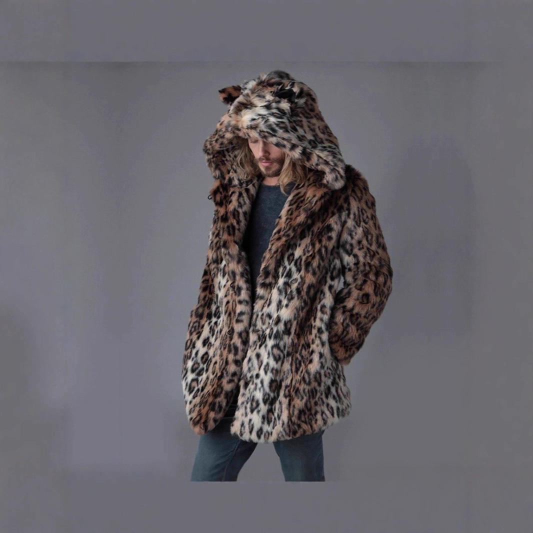 Men Faux Fur Jacket Winter Coa - огляд і ціна Vintage Fashion Jacket
