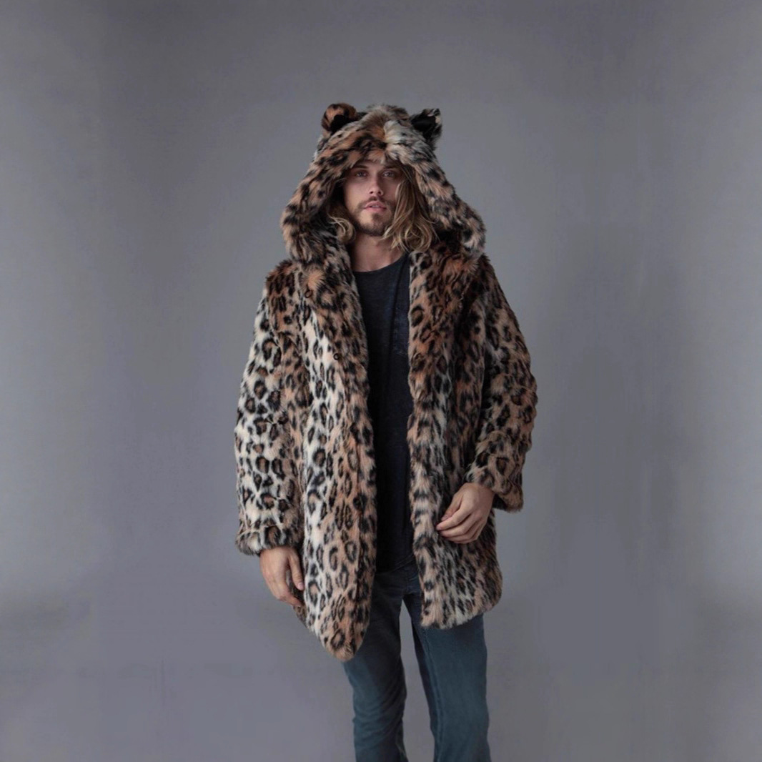 Men Faux Fur Jacket Winter Coa - огляд і ціна Vintage Fashion Jacket