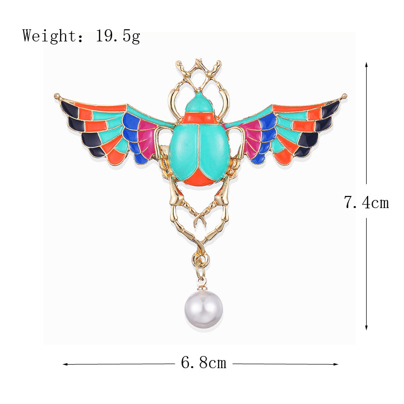 Winged Scarab Brooch Colorful  - огляд і ціна Vintage Fashion Revival