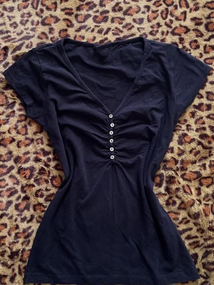 Korea Vintage Dark Blue T Shir - огляд і ціна Vintage Fashion Korea