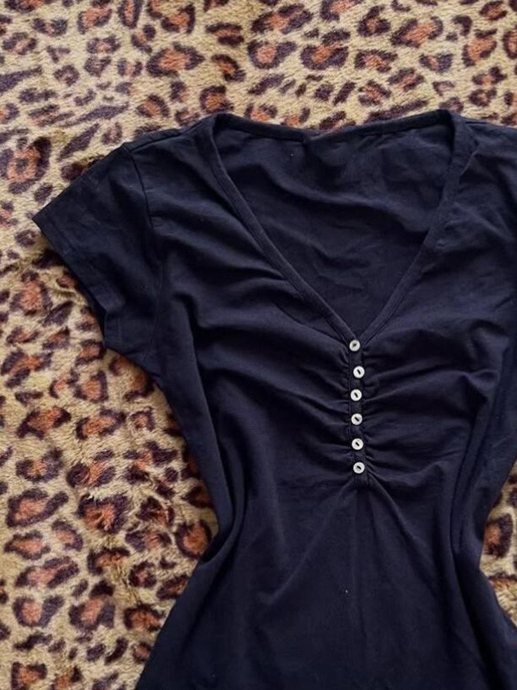 Korea Vintage Dark Blue T Shir - огляд і ціна Vintage Fashion Korea