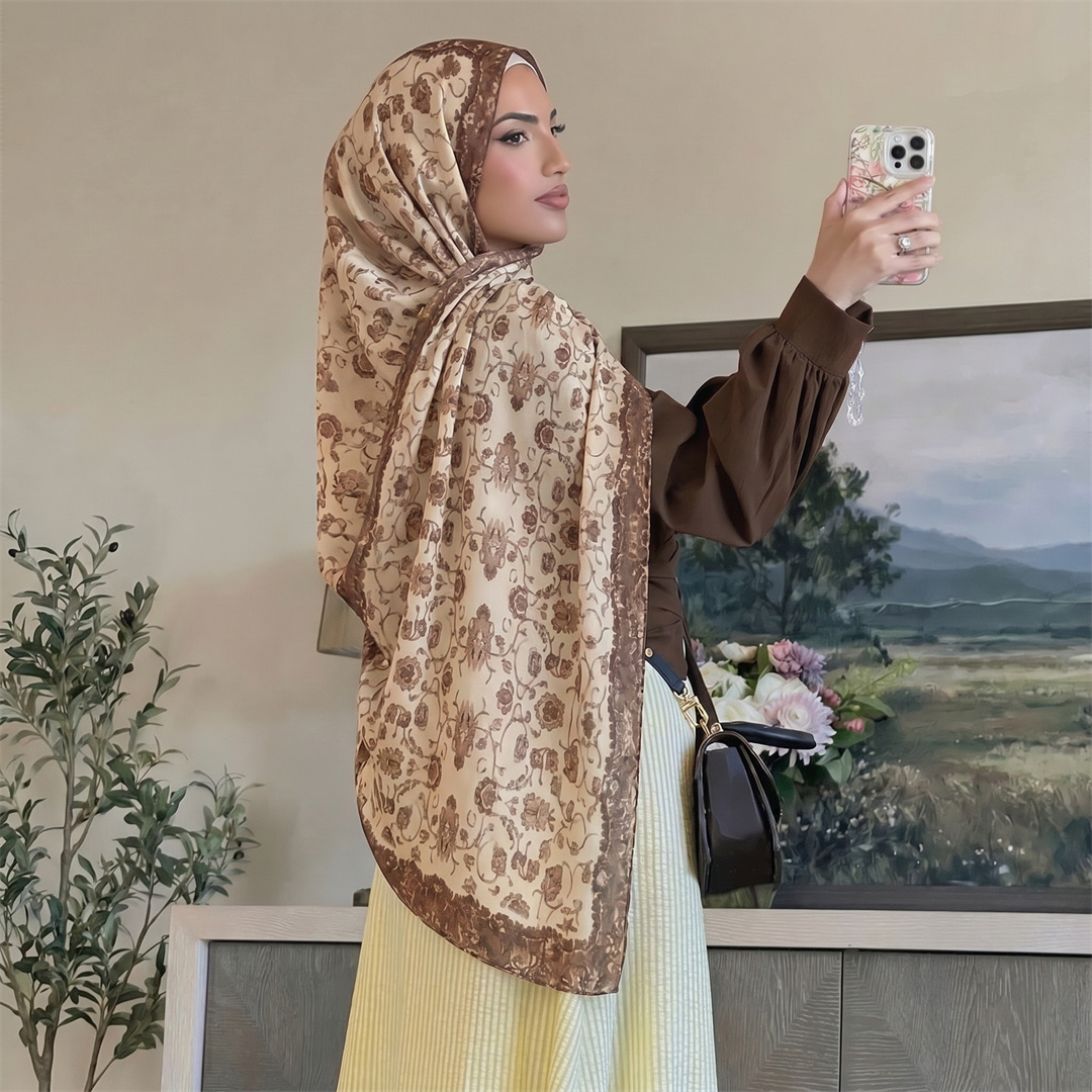 Vintage Floral Print Hijab Sof - огляд і ціна Vintage Fashion Women
